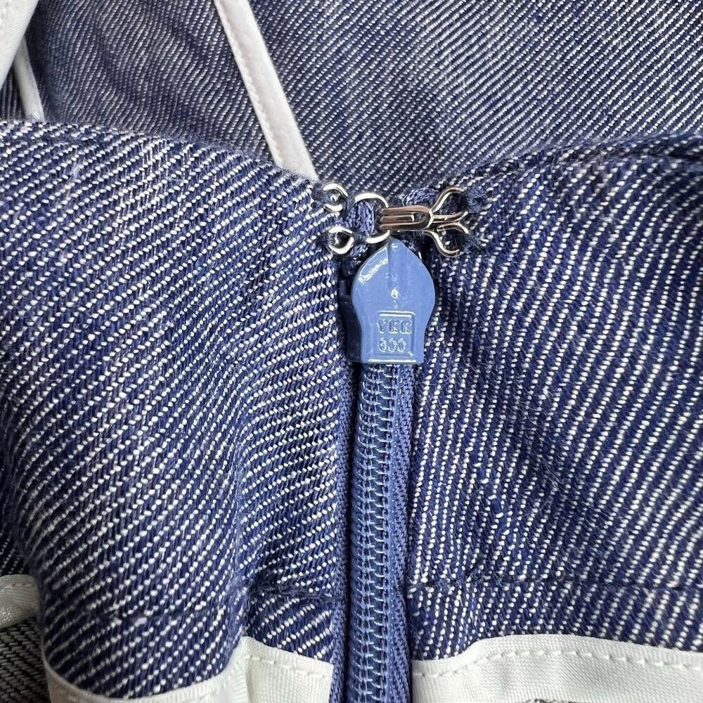 TALBOTS Chambray Blue Linen Blend Midi Skirt Size 14 - Picture 13 of 16